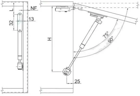 2 Подъёмник газовый с амортизатором