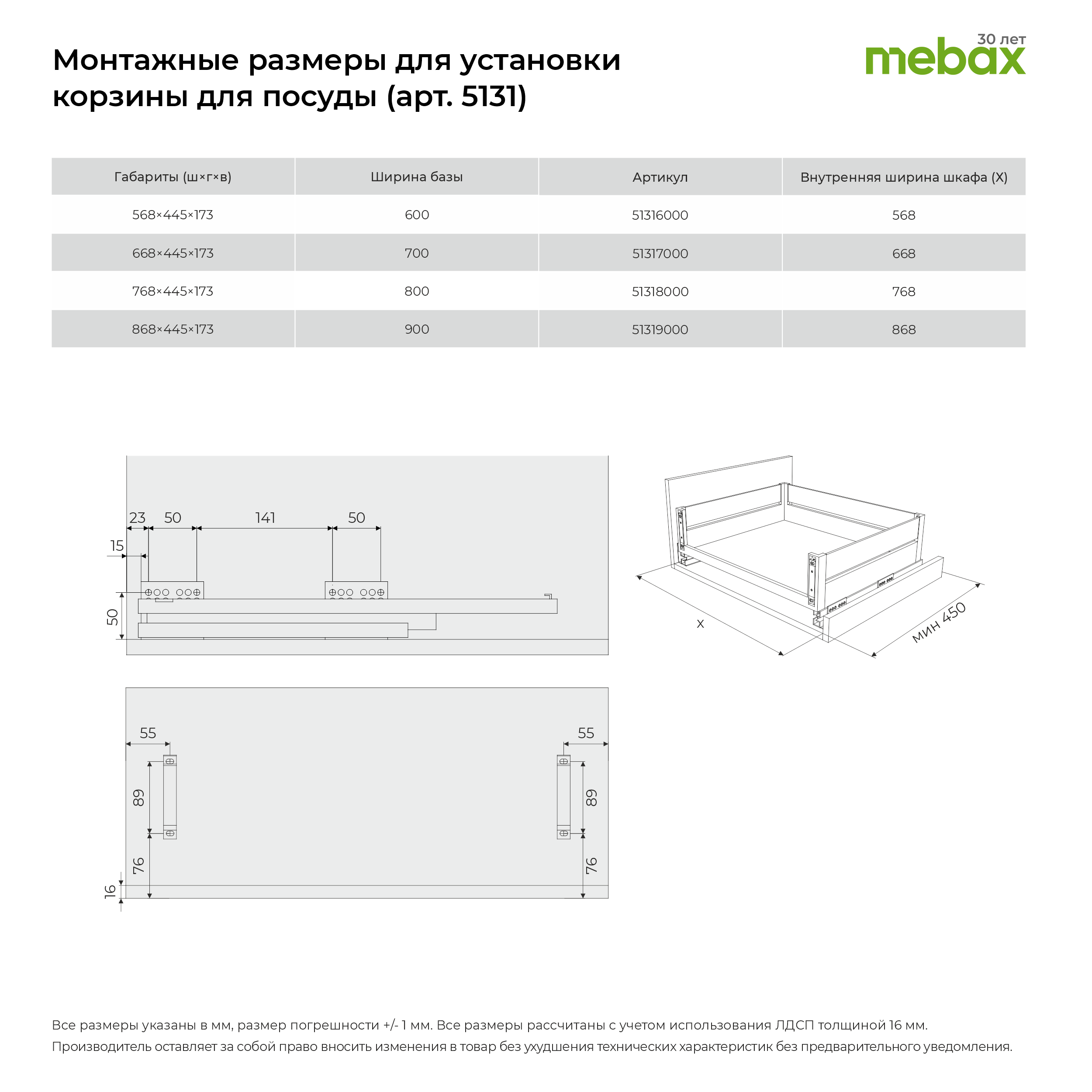 Корзина для габаритной посуды (сушка) Mebax